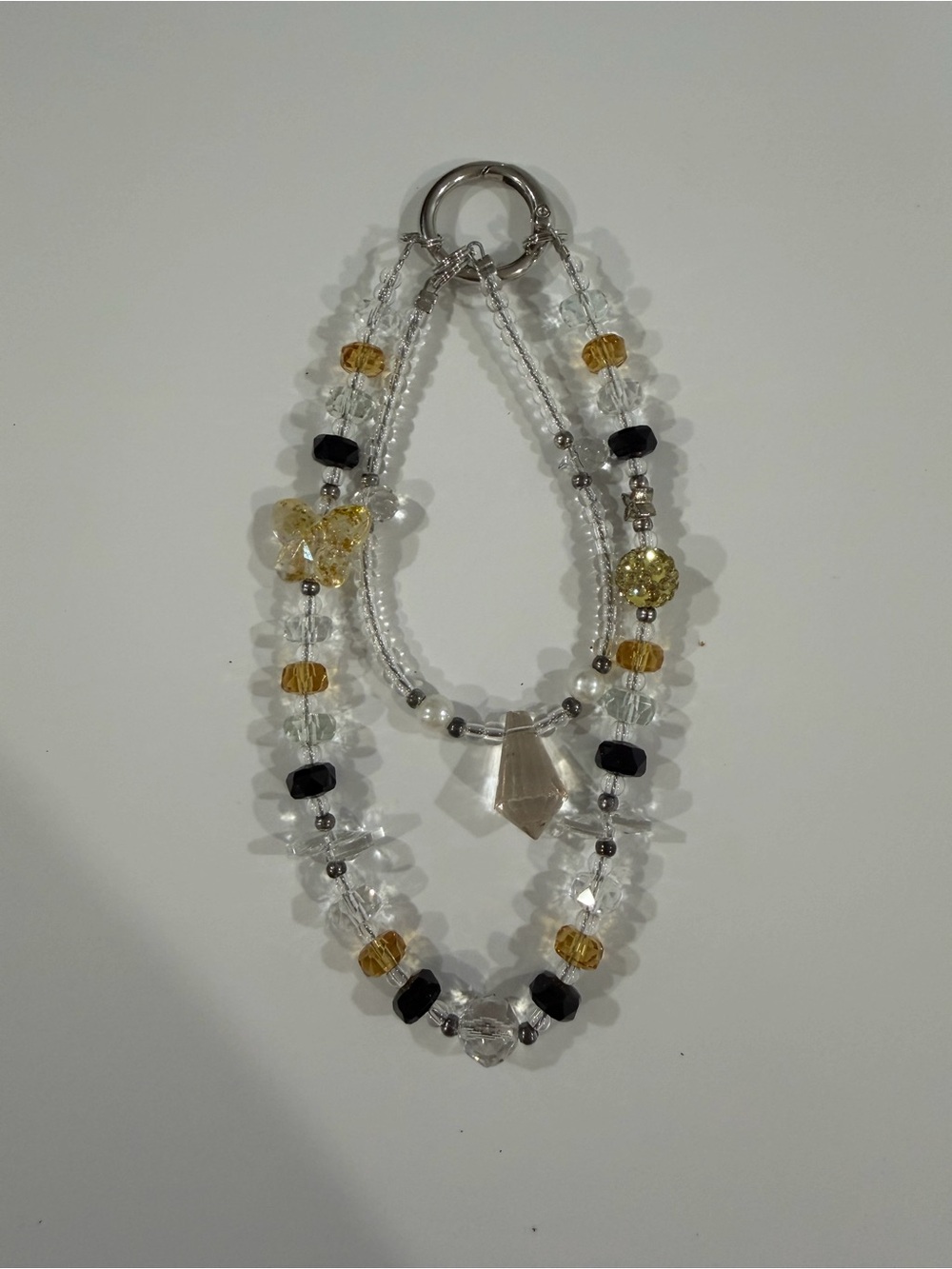 Crystal Butterfly Beaded Purse Charm Bag Jewelry Black Gold Clear